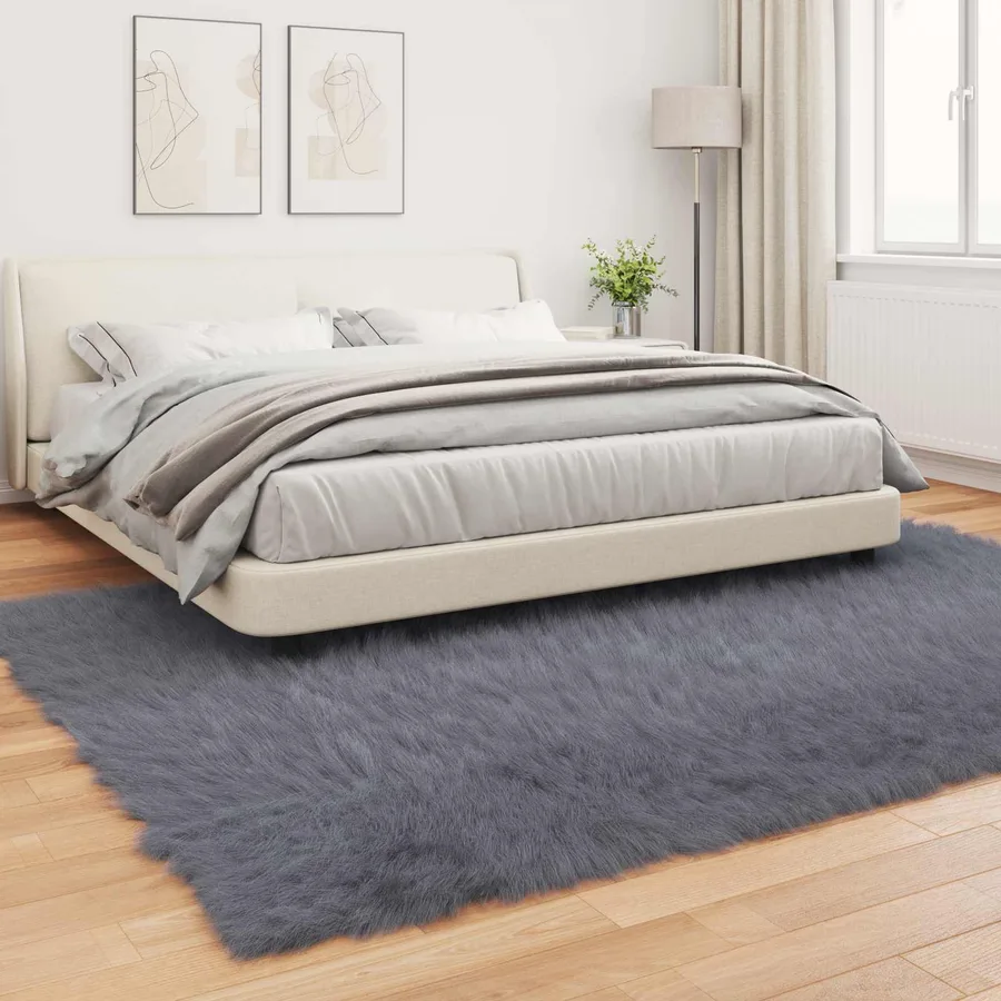 Tapis en fausse TAFALLA Anthracite 240 x 340 cm Polyester - 4