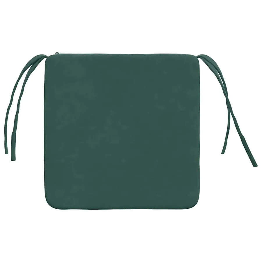 Coussins de siège 4 pcs Vert foncé 40 x 40 x 3 cm Velours - 7