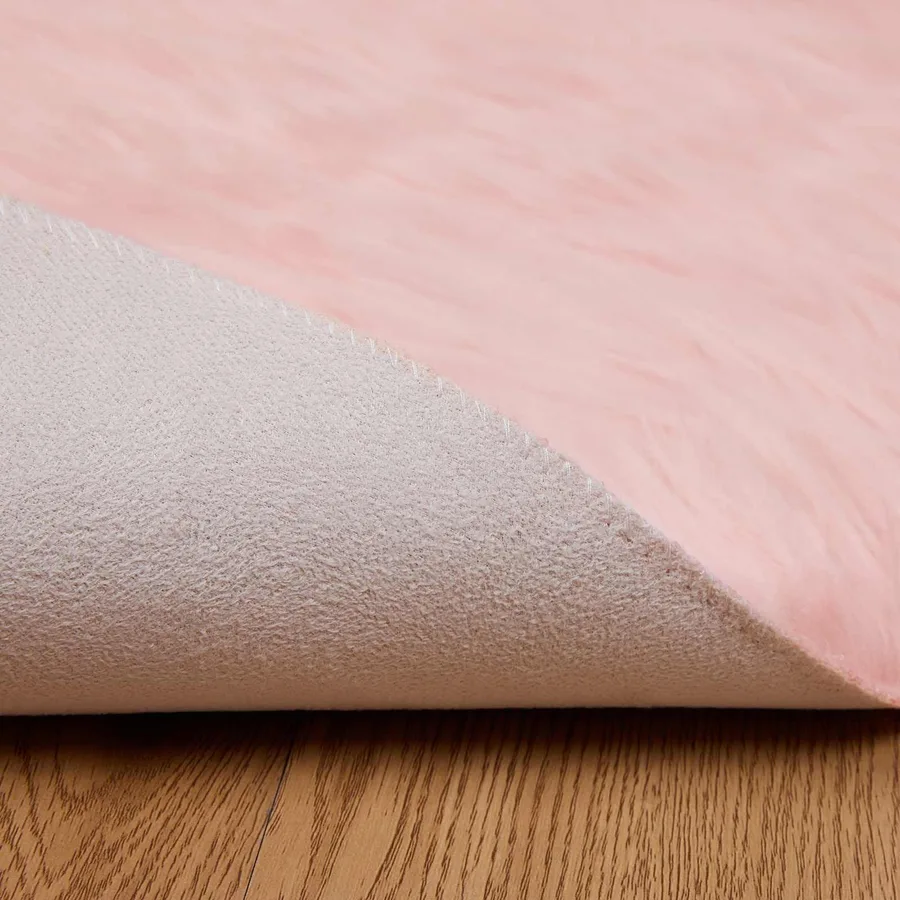 Tapis en fausse TAFALLA Rose Ø 200 cm Polyester - 7