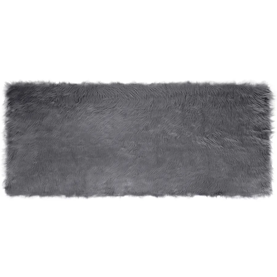 Tapis en fausse TAFALLA Anthracite 80 x 200 cm Polyester - 2