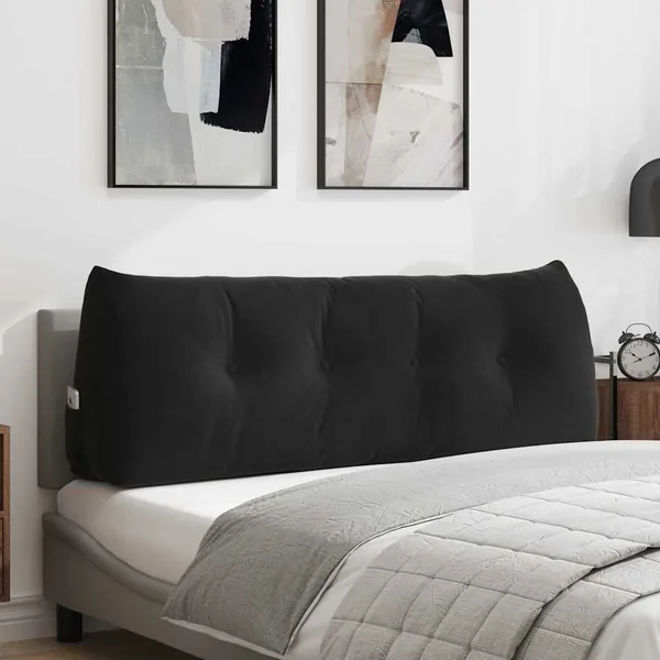 Coussin de Dos Noir 140 x 24 x 50 cm Velours