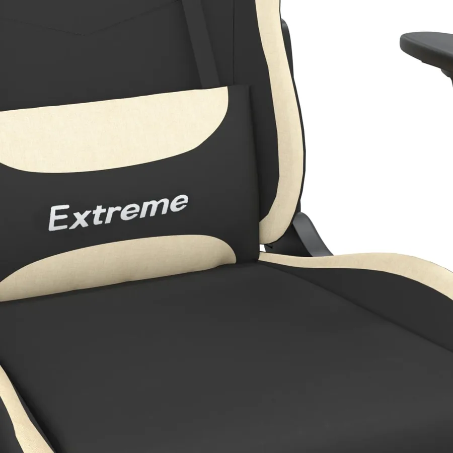 Chaise de jeu Noir et crème Tissu - 8