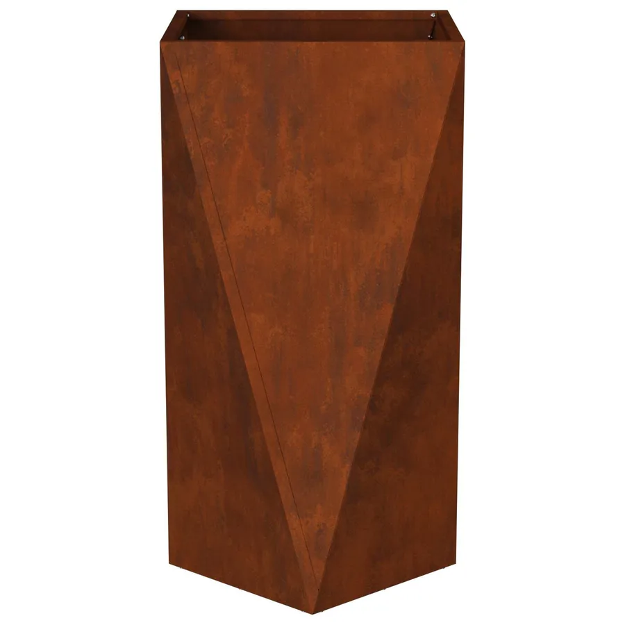 Jardinière 2 pc Rouillé 40 x 40 x 75 cm Acier patiné - 7