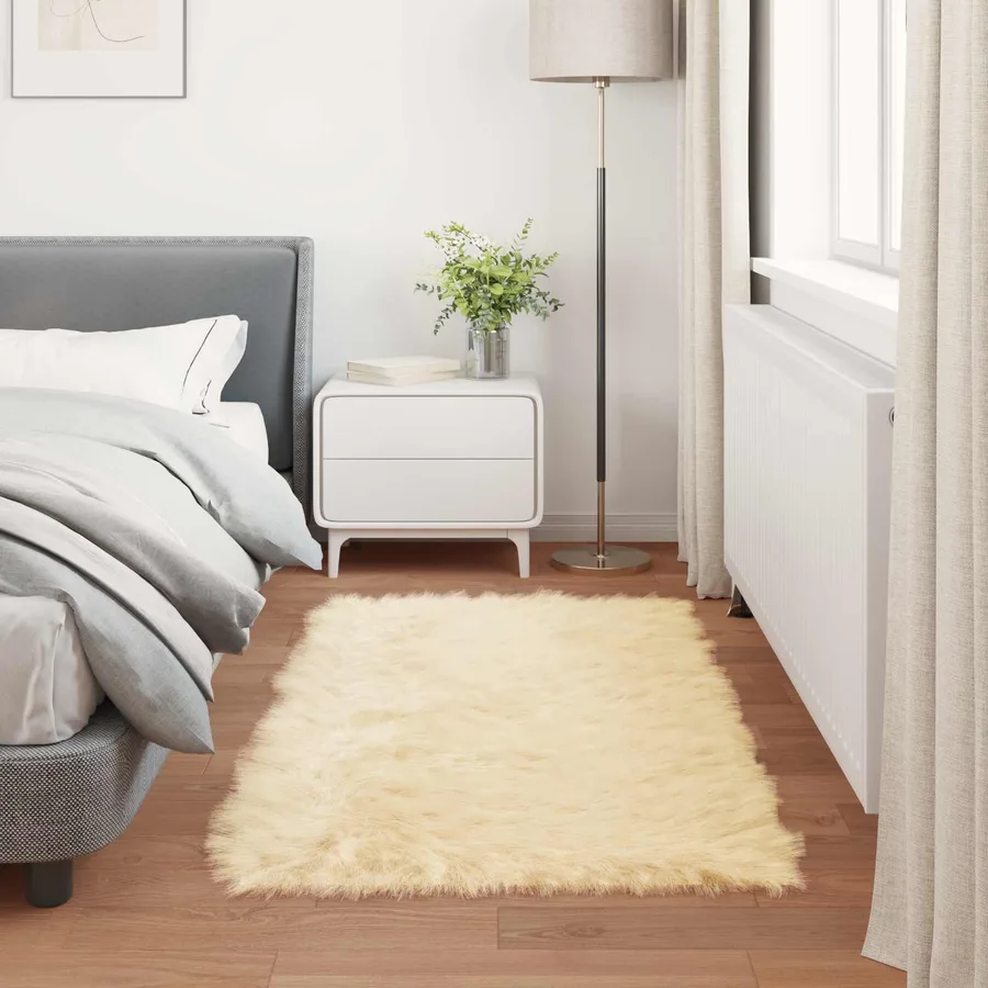 Tapis en fausse TAFALLA Crème 80 x 150 cm Polyester - 4