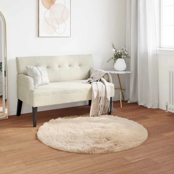 Tapis en fausse TAFALLA Beige Ø 120 cm Polyester