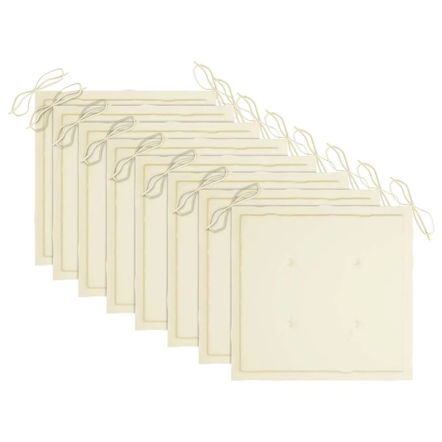 Chaises pliables de jardin avec coussins lot de 8 Teck solide - 6