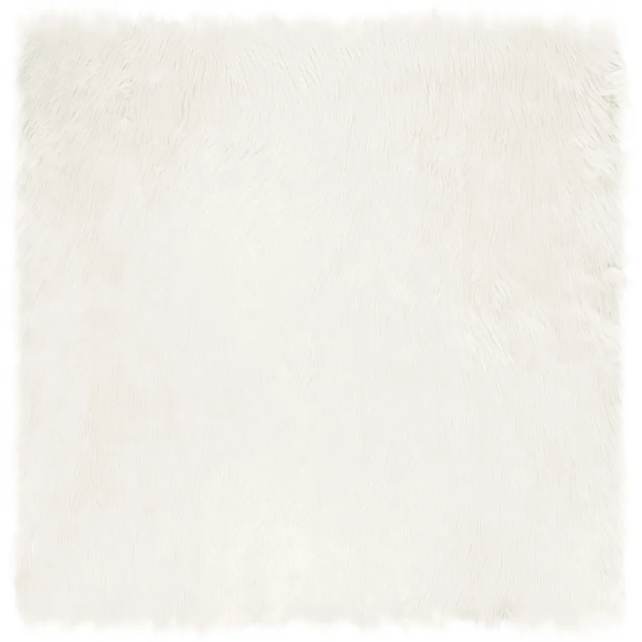 Tapis en fausse TAFALLA Blanc 160 x 160 cm Polyester - 2