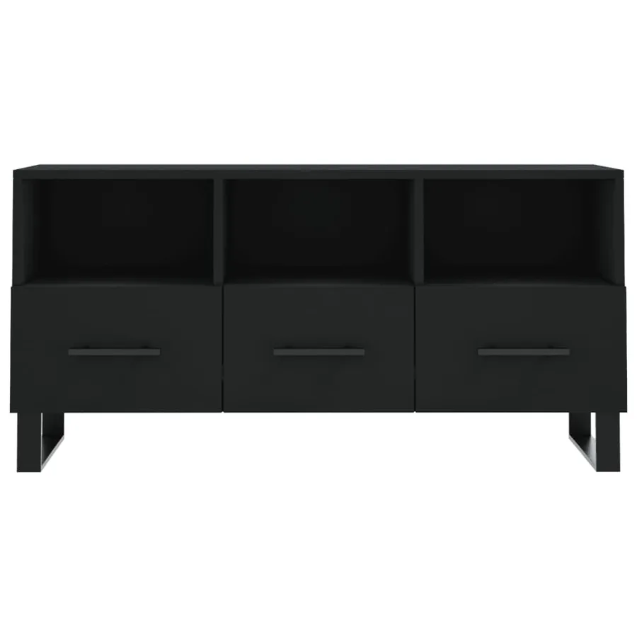 Meuble TV noir 102x36x50 cm bois d'ingénierie - 5