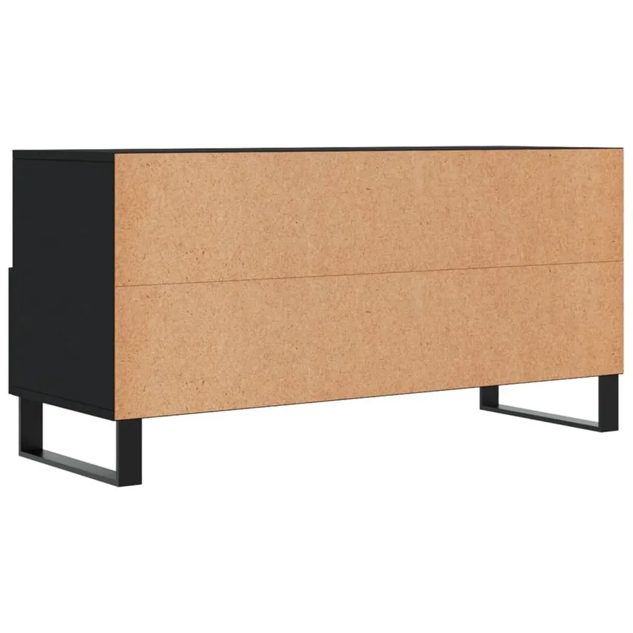 Meuble TV noir 102x36x50 cm bois d'ingénierie - 8