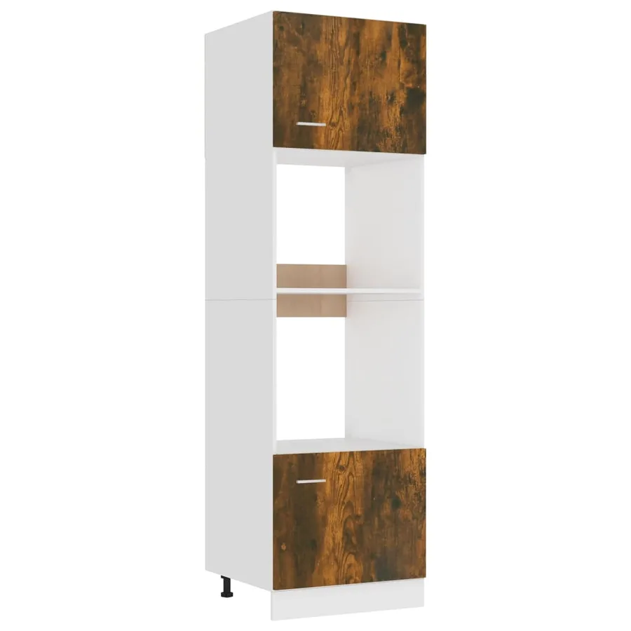 Meuble micro-ondes "Lyon" Chêne fumé 60 x 57 x 207 cm Bois d'ingénierie - 2