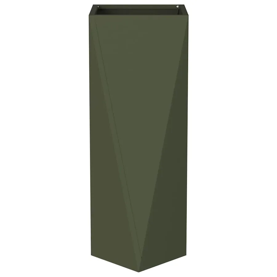 Jardinière Vert olive 30 x 30 x 75 cm Acier - 5