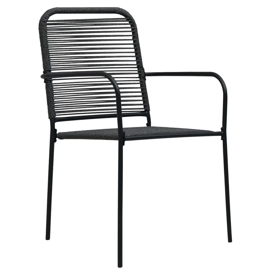 Chaises de jardin lot de 2 Corde en coton et acier Noir - 2