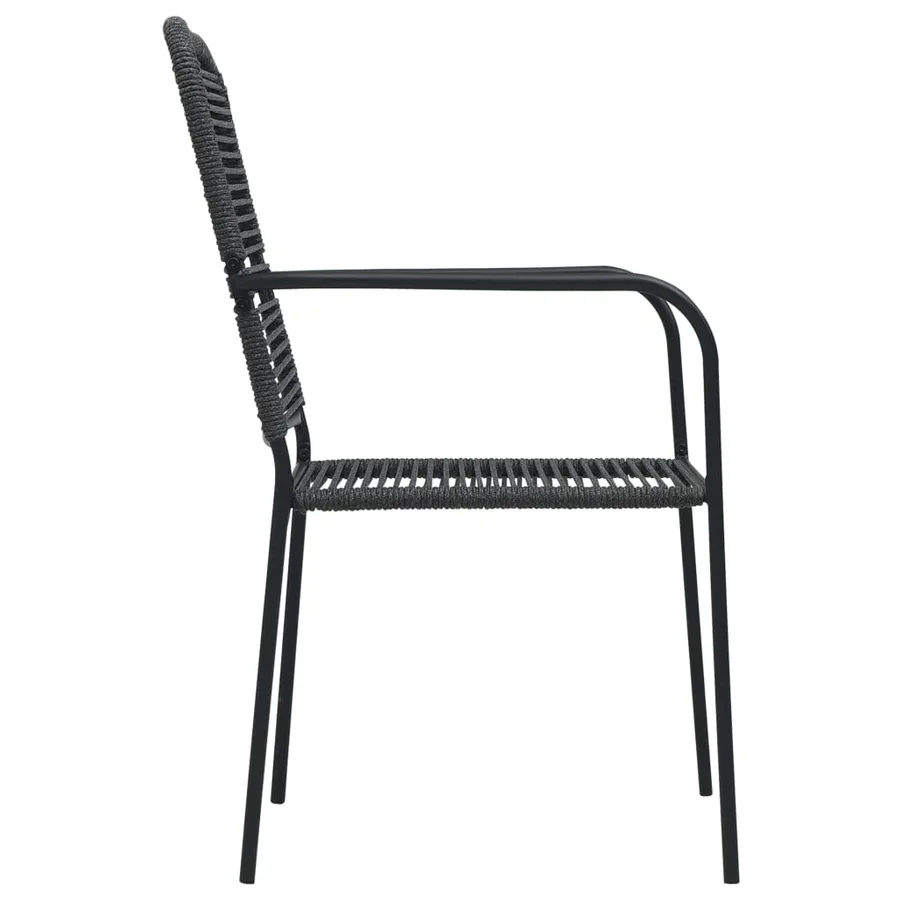 Chaises de jardin lot de 2 Corde en coton et acier Noir - 4