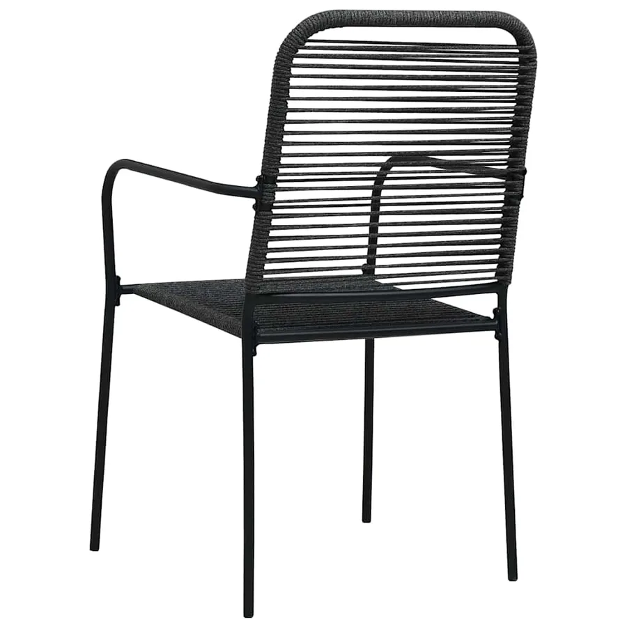 Chaises de jardin lot de 2 Corde en coton et acier Noir - 5