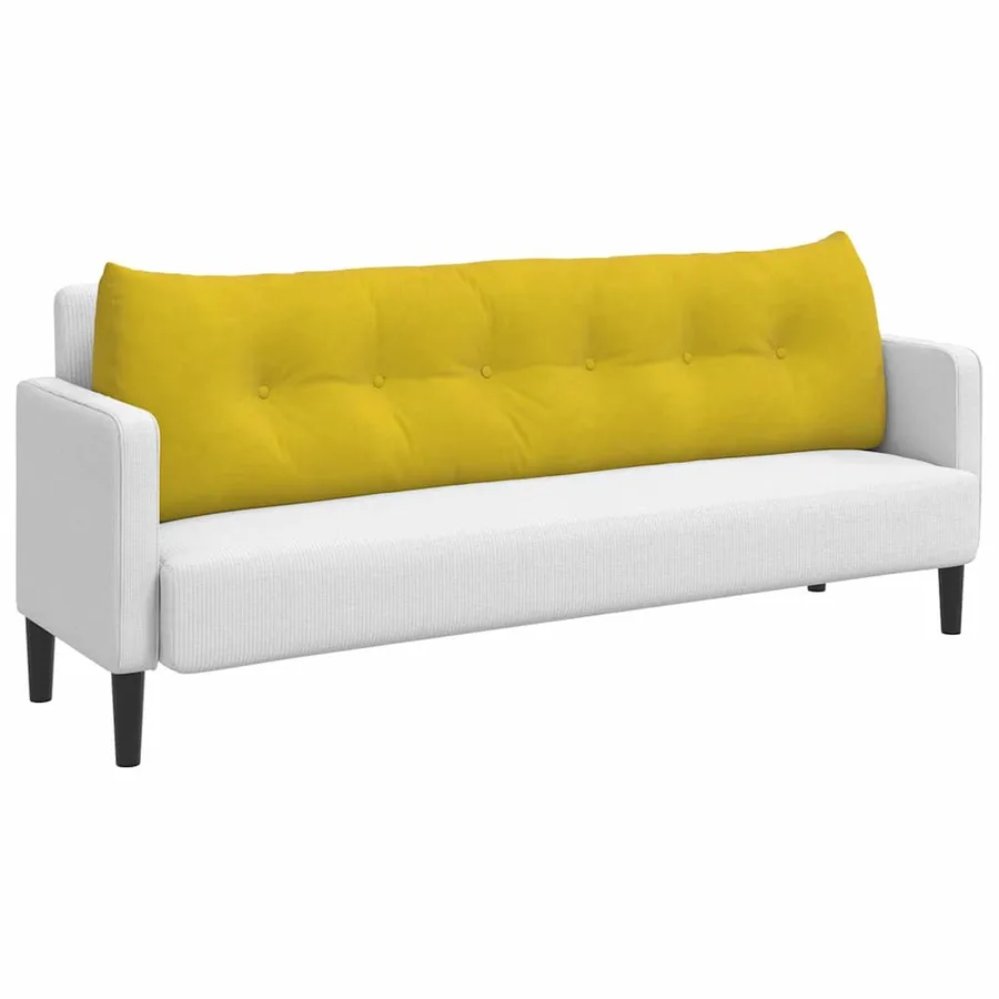 Coussin de Dos Jaune 180 x 24 x 50 cm Velours - 3