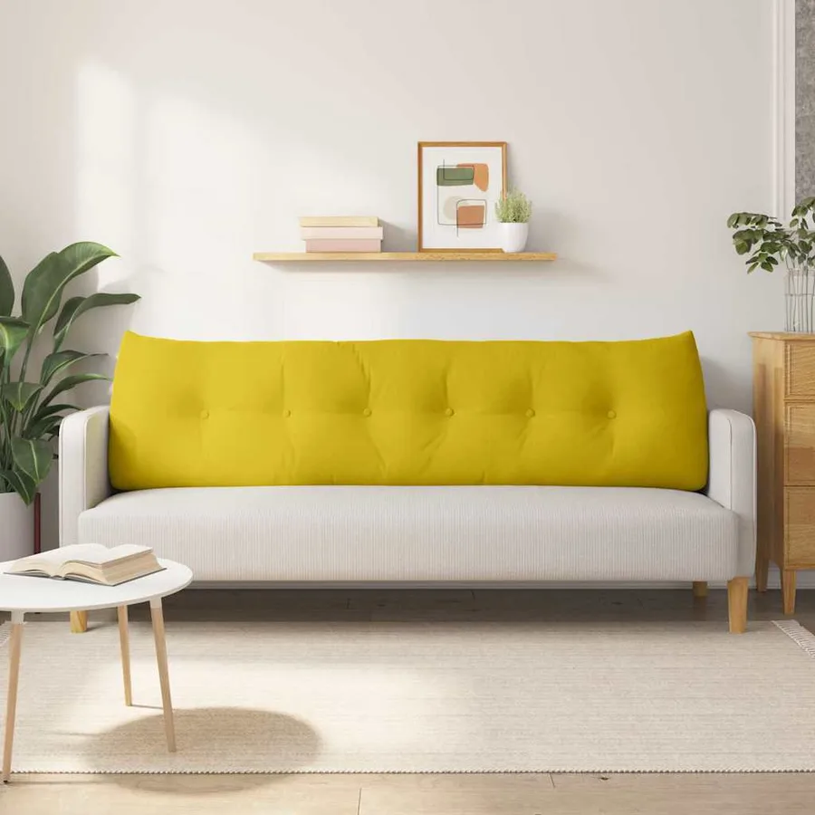 Coussin de Dos Jaune 180 x 24 x 50 cm Velours - 4