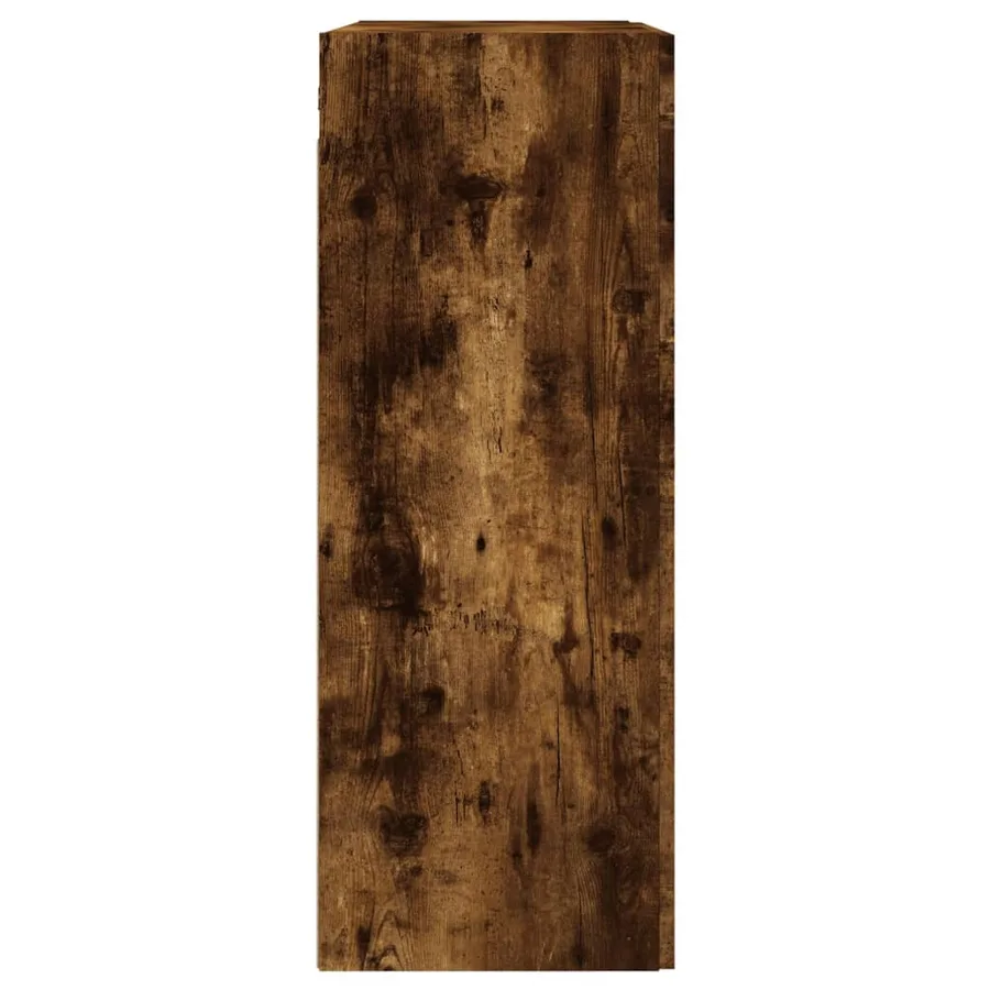 Armoire murale chêne fumé 69,5x34x90 cm bois d'ingénierie - 8