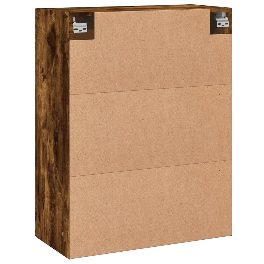 Armoire murale chêne fumé 69,5x34x90 cm bois d'ingénierie - 9