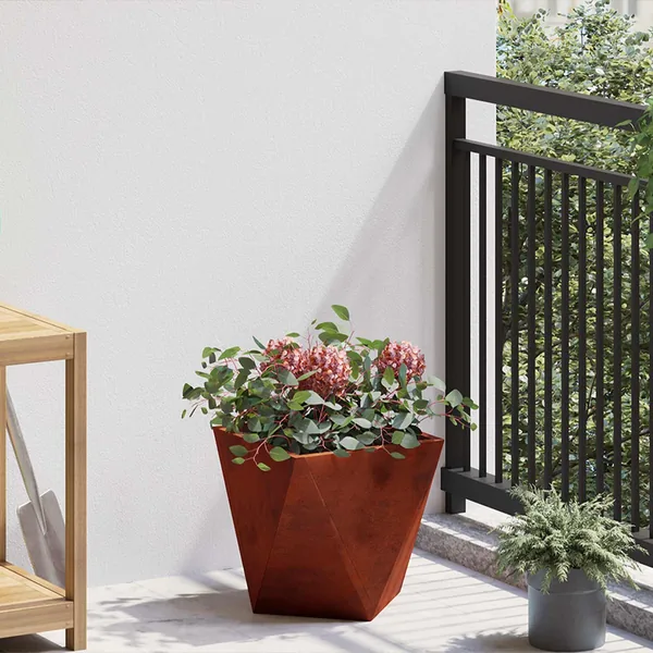 Jardinière Rouillé 30 x 30 x 30 cm Acier patiné