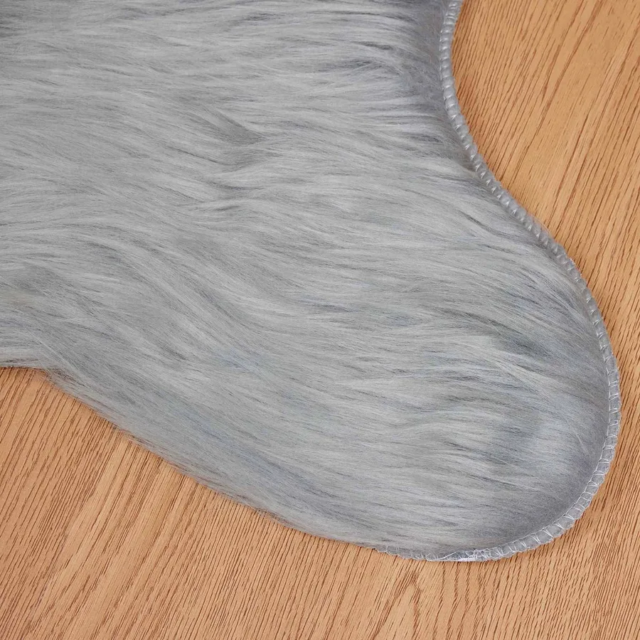 Tapis en fausse TAFALLA Gris 80 x 120 cm Polyester - 7