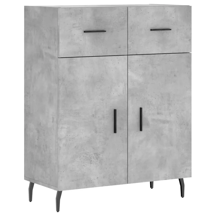 Buffet haut Gris béton 69,5x34x180 cm Bois d'ingénierie - 7