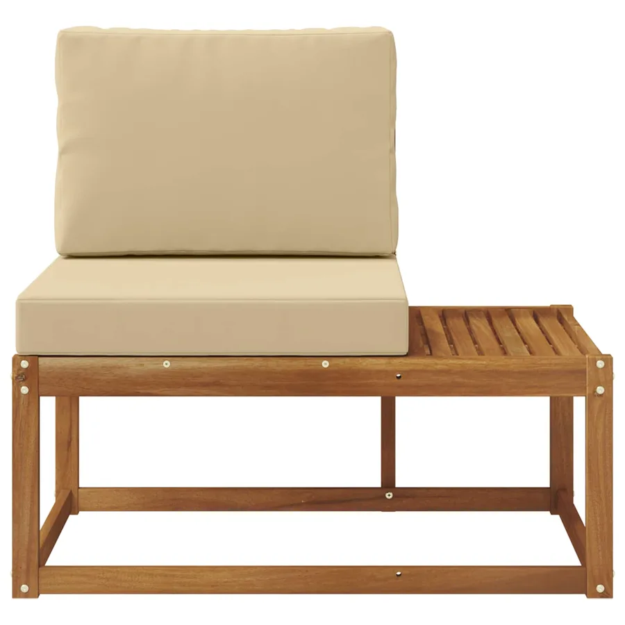 Canapé d'extérieur en bout avec coussin Naturel 91 x 63 x 73 cm - 4