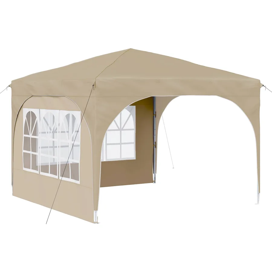 Tente de fête pop-up 290 x 290 x 245 cm Crème - 2
