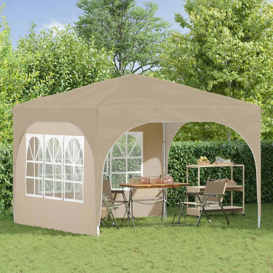Tente de fête pop-up 290 x 290 x 245 cm Crème - 3