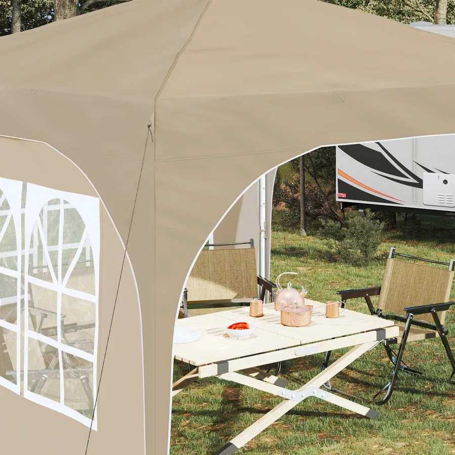 Tente de fête pop-up 290 x 290 x 245 cm Crème - 4