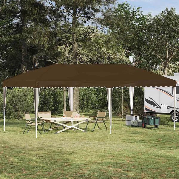 Tente de fête pop-up 575 x 290 x 245 cm Taupe
