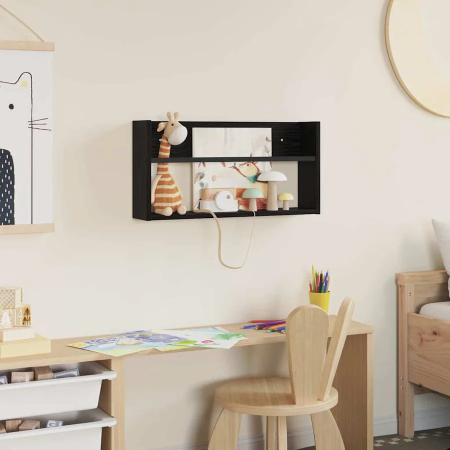 Étagère à magazines avec étagère Chêne noir 60 x 12 x 30 cm - 4