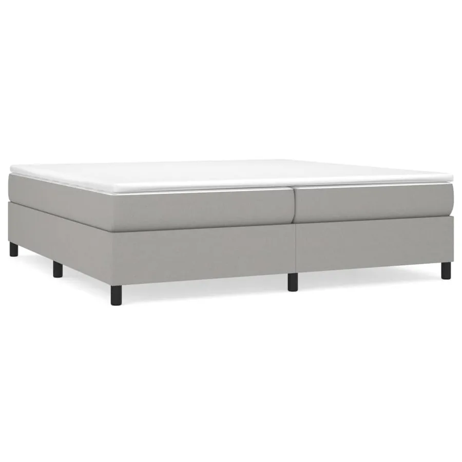 Sommier à lattes de lit avec matelas Gris clair 200x200cm Tissu - 2