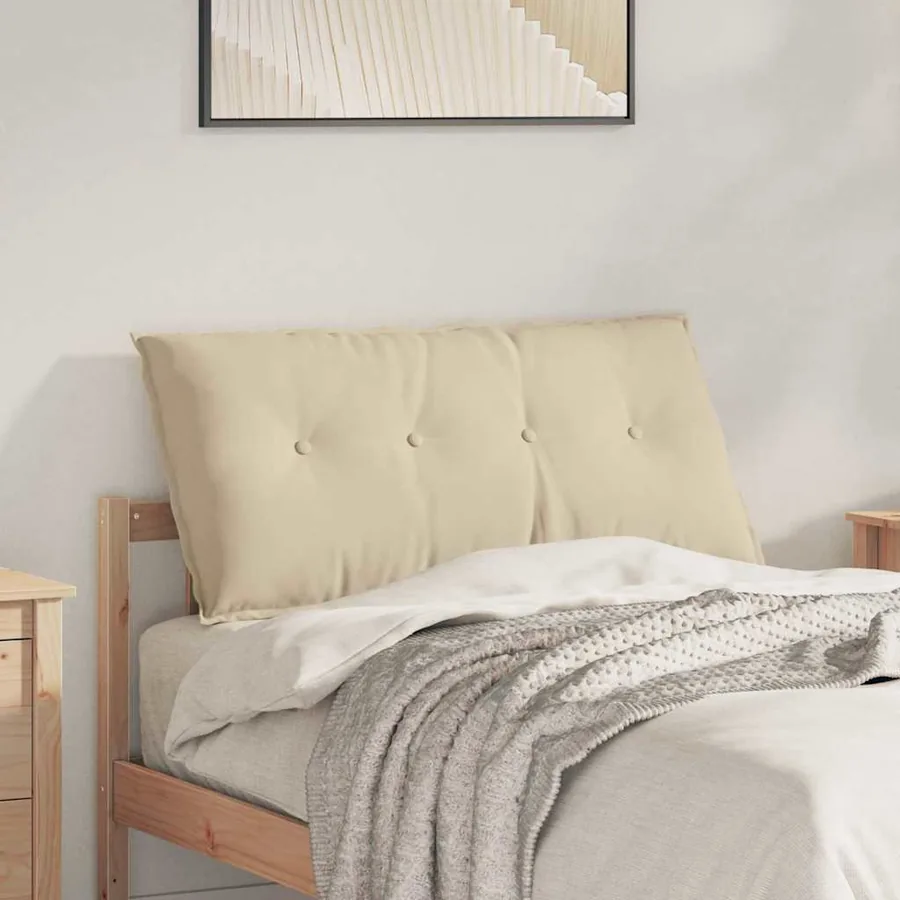 Coussin de Dos Crème 100 x 50 cm Tissu en microfibre