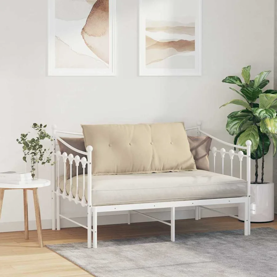 Coussin de Dos Crème 100 x 50 cm Tissu en microfibre - 4