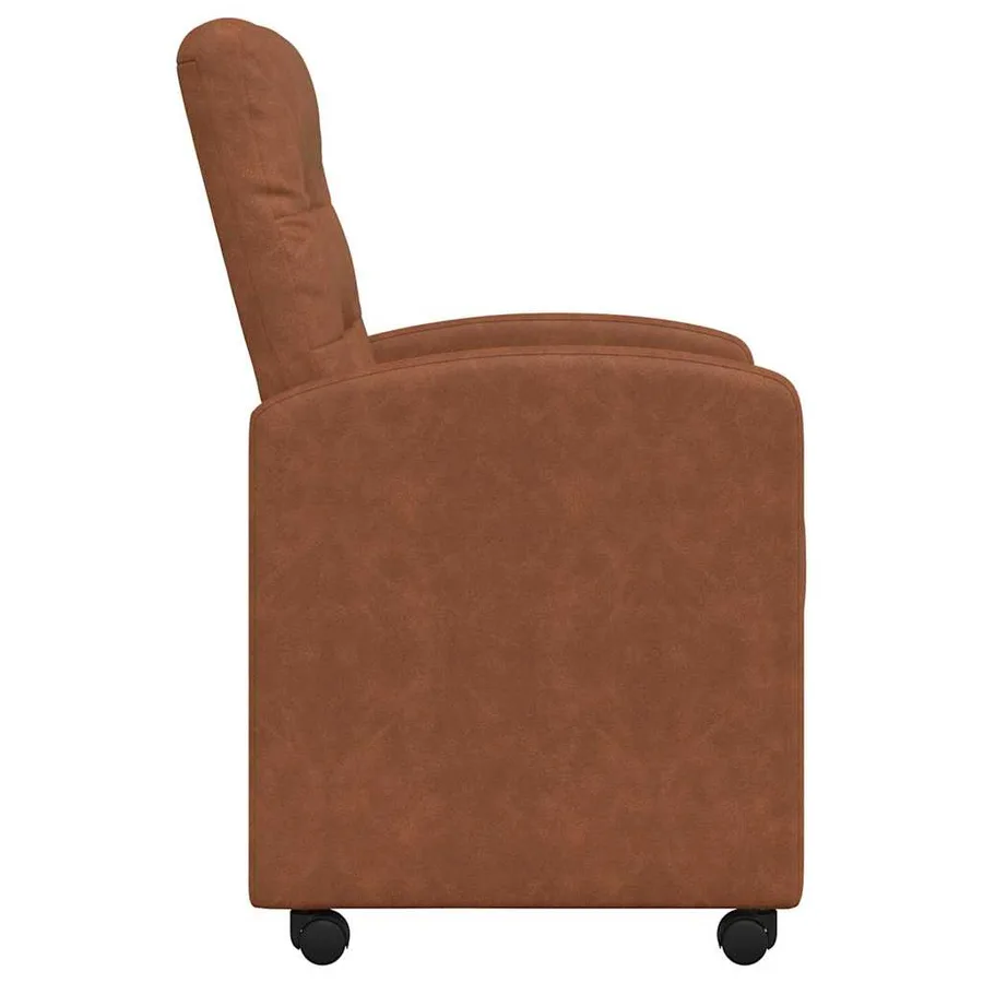 Chaises de Salle à Manger avec Roues 2 pcs Marron Simili cuir - 5