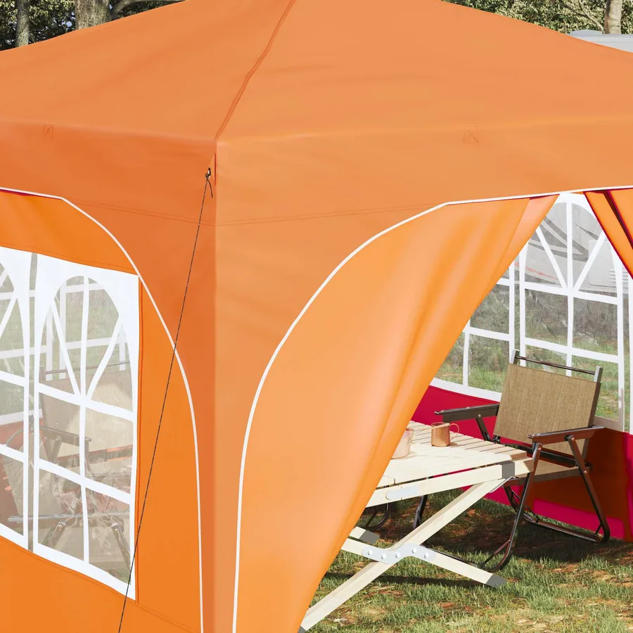 Tente de fête pop-up 290 x 290 x 245 cm Orange - 4