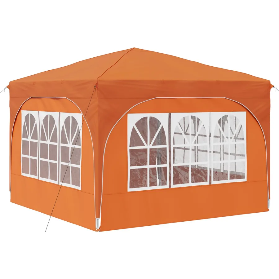 Tente de fête pop-up 290 x 290 x 245 cm Orange - 9