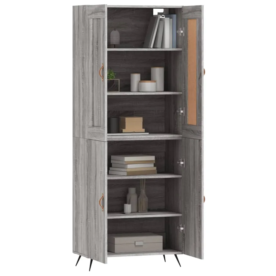 Buffet haut Sonoma gris 69,5x34x180 cm Bois d'ingénierie - 11