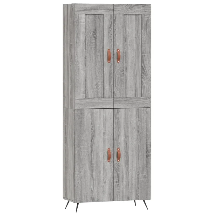 Buffet haut Sonoma gris 69,5x34x180 cm Bois d'ingénierie - 2