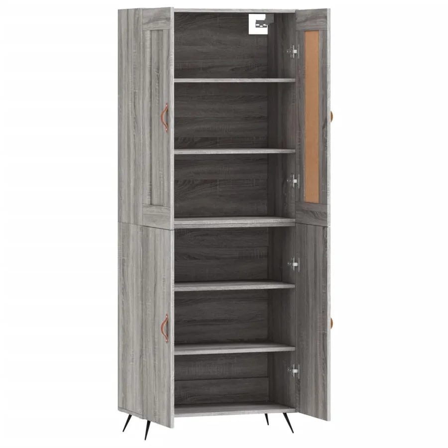 Buffet haut Sonoma gris 69,5x34x180 cm Bois d'ingénierie - 3
