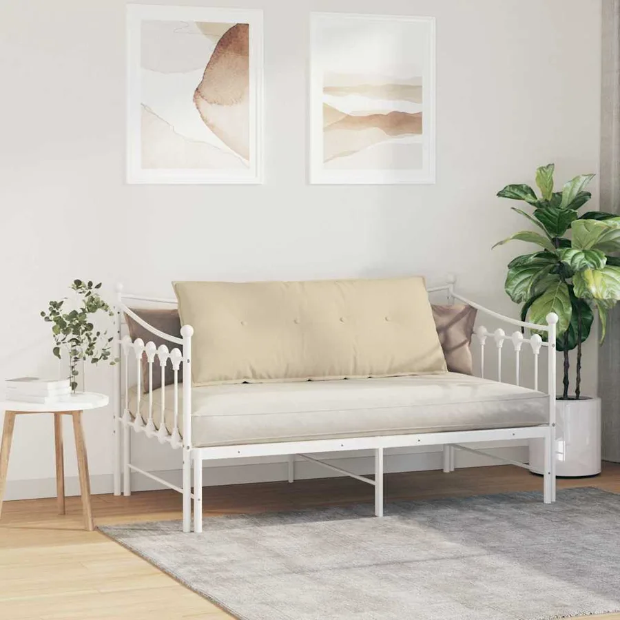Coussin de Dos Crème 120 x 19 x 50 cm tissu - 4
