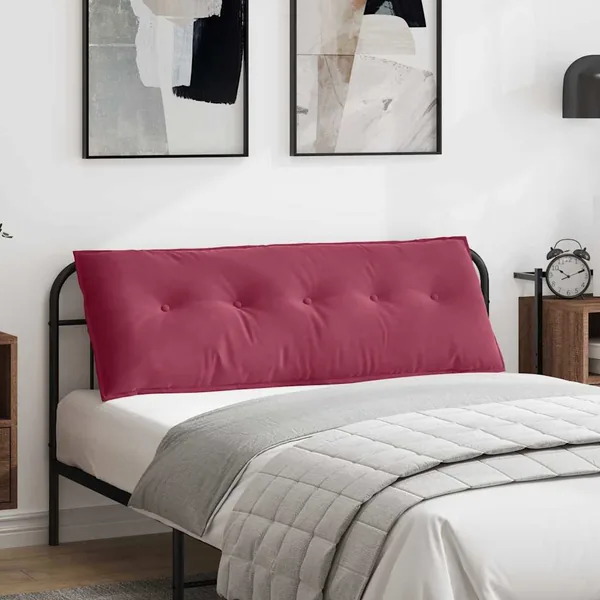 Coussin de Dos Bordeaux 140 x 50 cm Tissu en velours côtelé