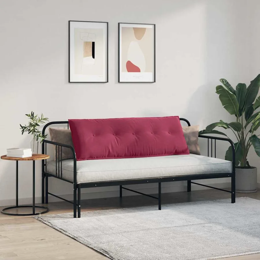 Coussin de Dos Bordeaux 140 x 50 cm Tissu en velours côtelé - 4