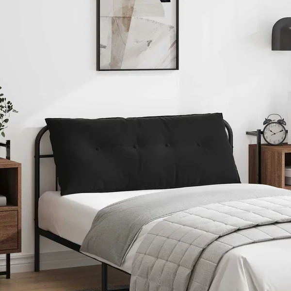 Coussin de Dos Noir 120 x 50 cm Tissu en velours côtelé