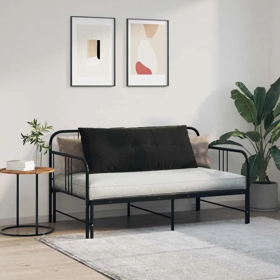 Coussin de Dos Noir 120 x 50 cm Tissu en velours côtelé - 4