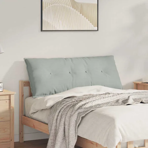 Coussin de Dos Gris clair 120 x 50 cm Tissu en velours côtelé