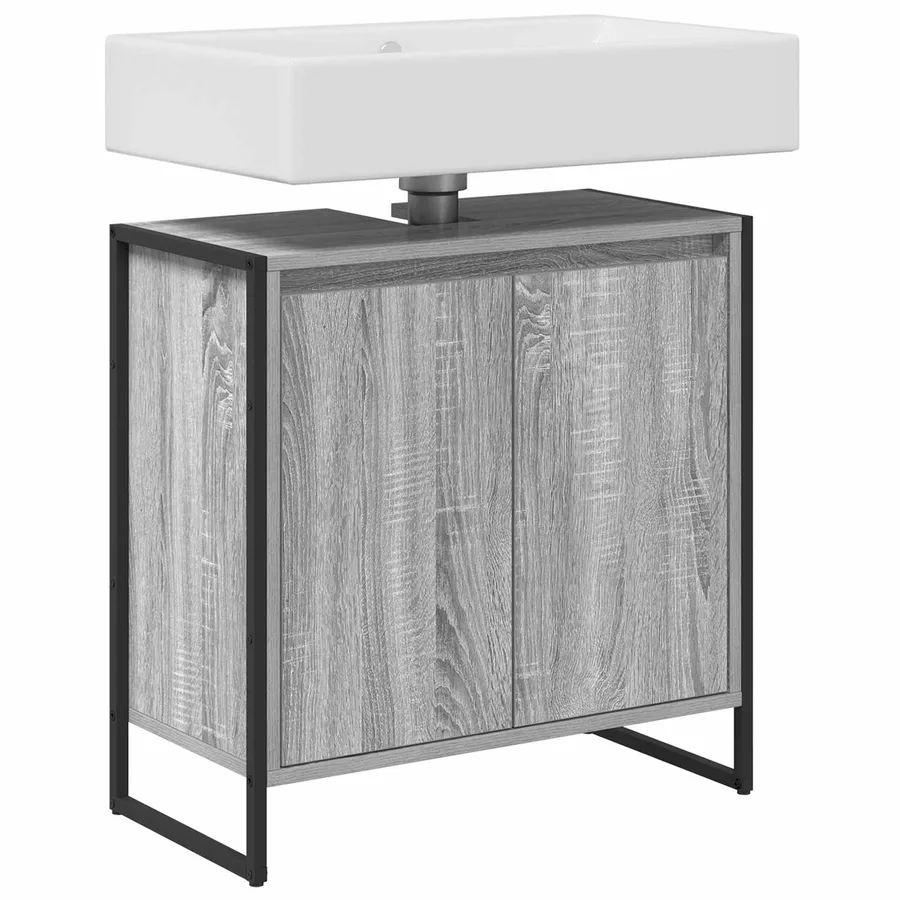 Cabinet de salle de bain avec porte Gris Sonoma 60 x 30 x 60 cm - 3