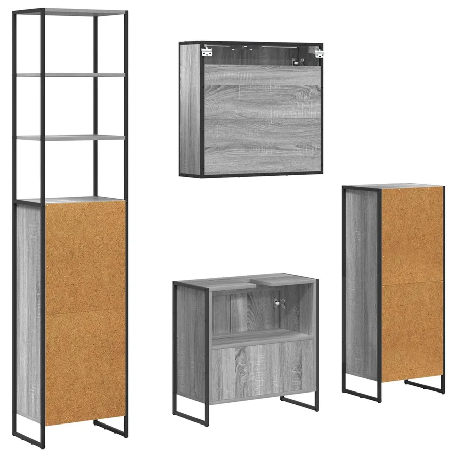 Ensemble de mobilier de salle de bain avec tiroir Gris Sonoma - 10