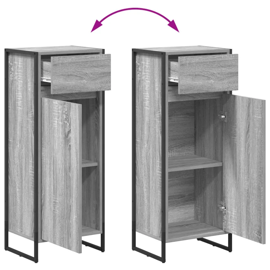 Ensemble de mobilier de salle de bain avec tiroir Gris Sonoma - 15