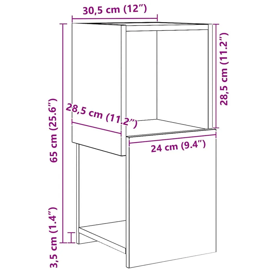 Meuble d'angle Bois ancien 30,5x30x65cm Bois d'ingénierie - 8